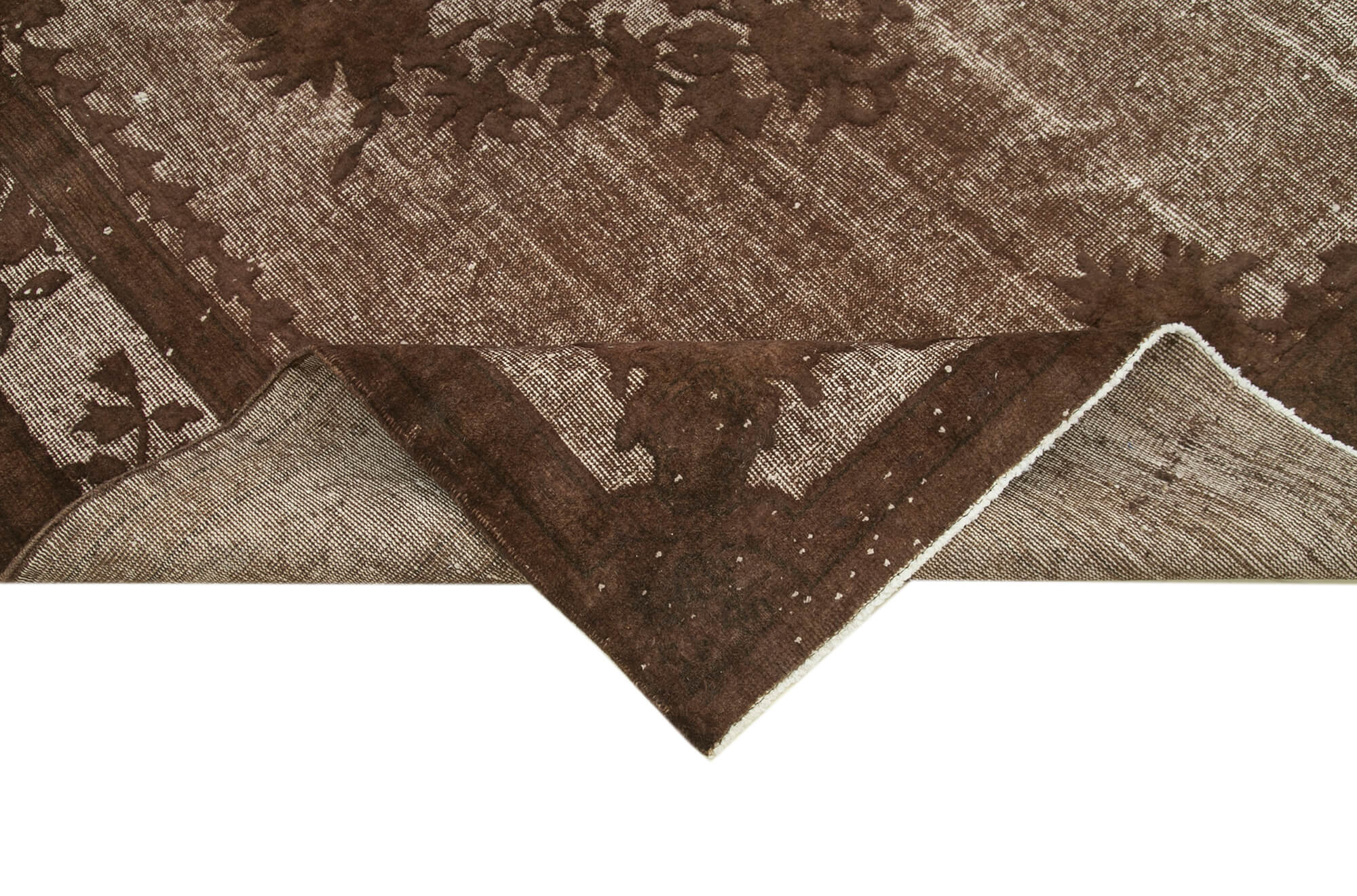 Vintage Handmade Area Rug – Brown Turkish Wool Rug | Hand Woven Carpet 6'5''x10'3''