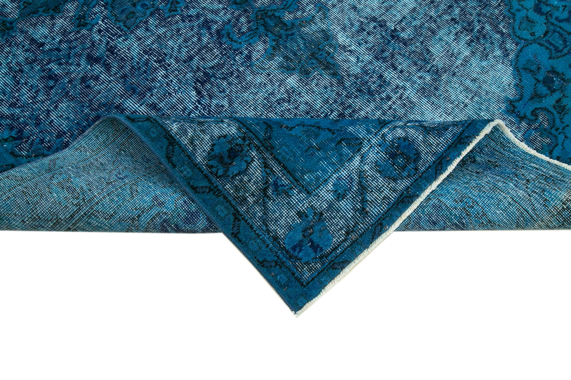 Vintage Handmade Area Rug – Hand Woven Rug Turquoise Wool Carpet 5'4''x8'6''