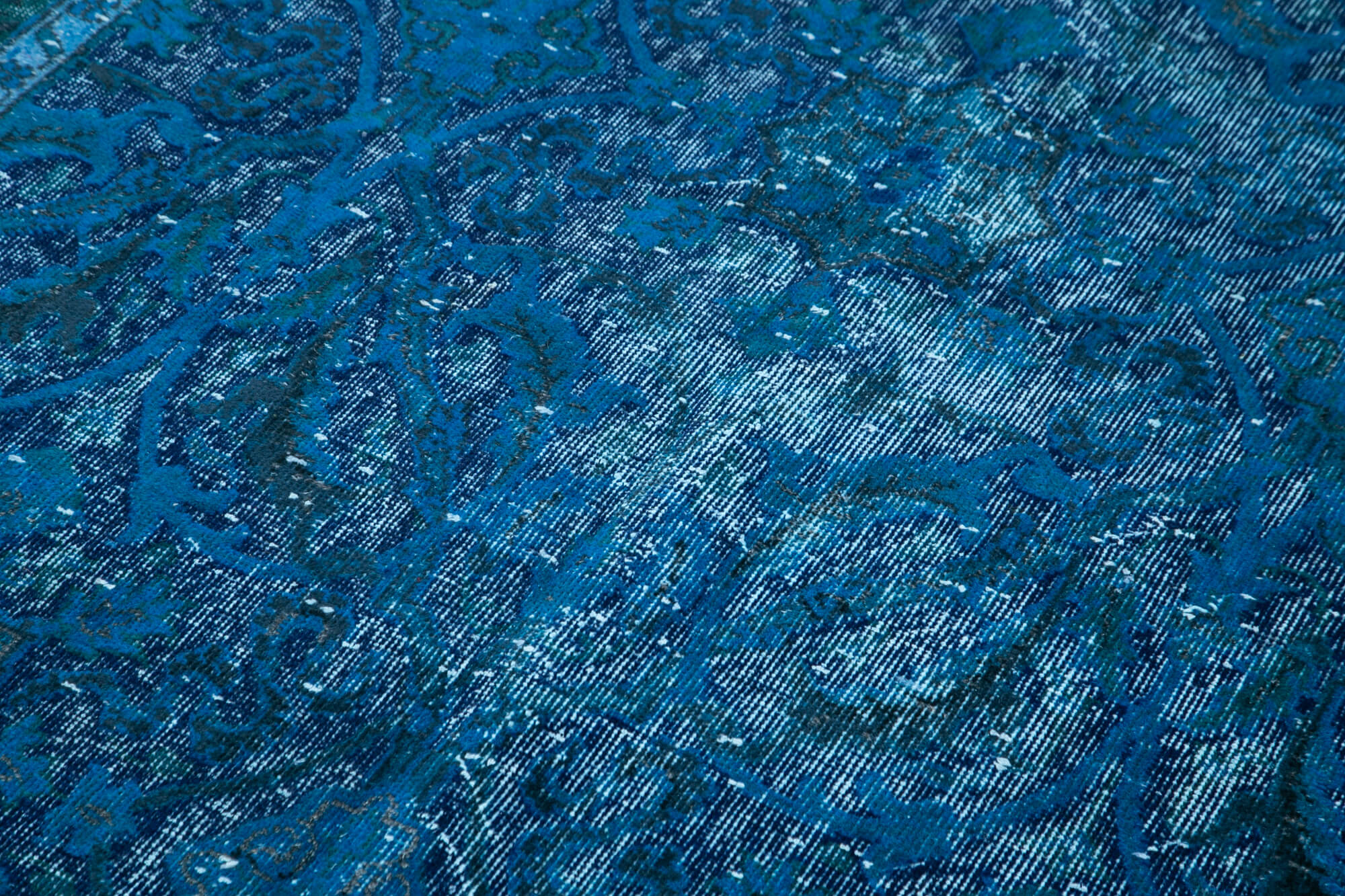 Vintage Wool Area Rug - Hand Woven Rug Cotton Wool Carpet Blue Vintage Carpet 4'9''x8'8''