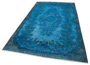 Vintage Cotton Wool Rug – Handmade Area Rug 5x9 Feet | Blue Vintage Carpet