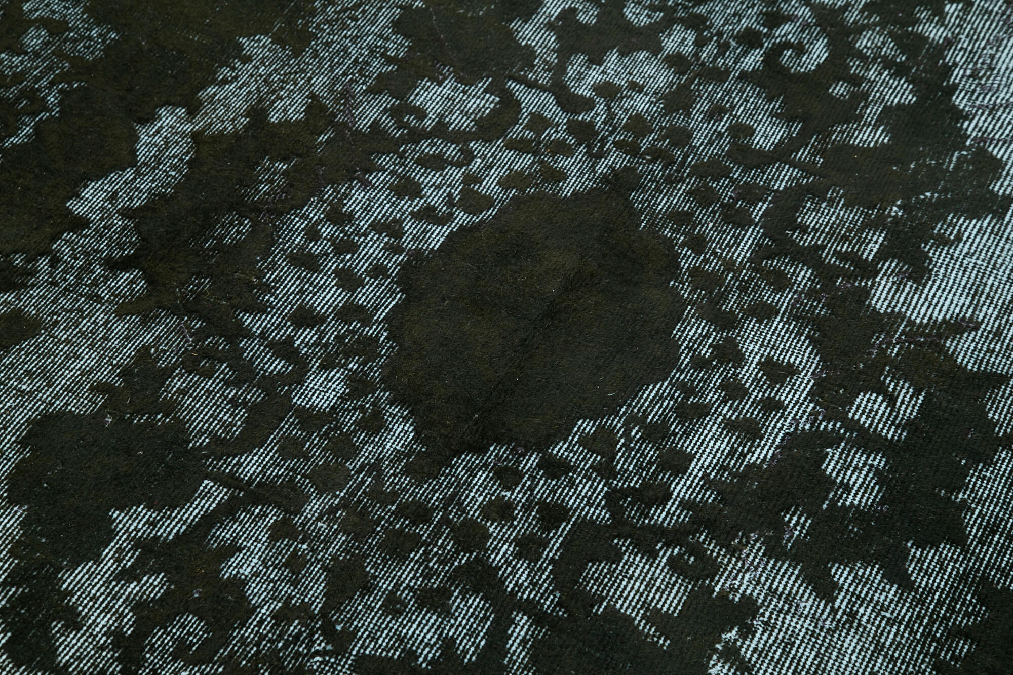 Vintage Cotton Wool Rug - Handmade Area Rug 5x9 Feet | Black Turkish Wool Carpet