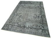 Handmade Vintage Area Rug – Grey Wool Cotton Blend | Durable Living Room Carpet