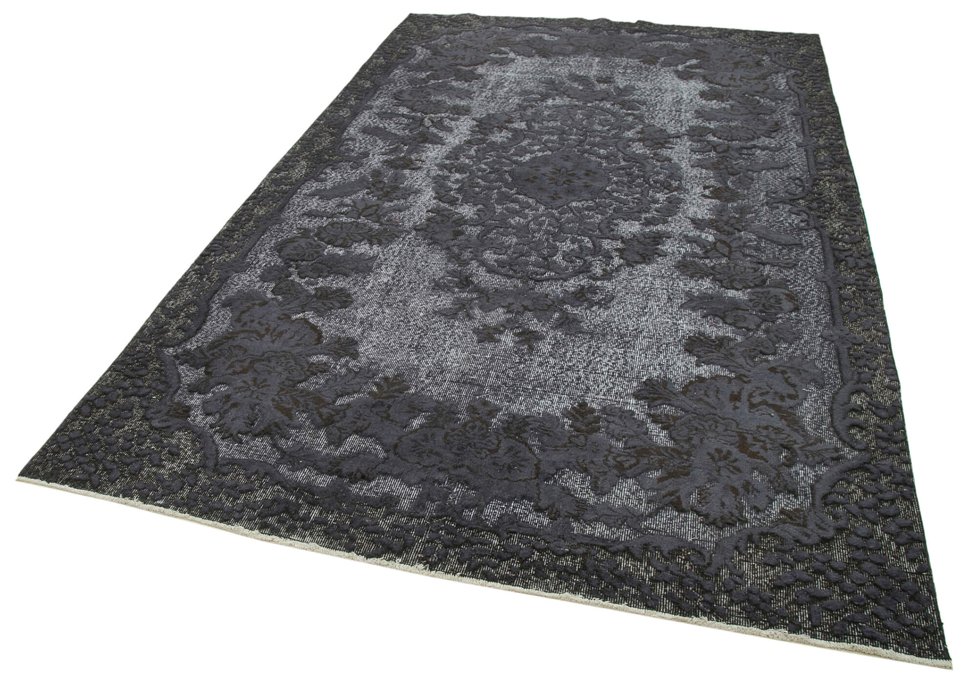 Handmade Vintage Area Rug – Grey Wool Rug 6x10 | Turkish Hand Knotted Carpet