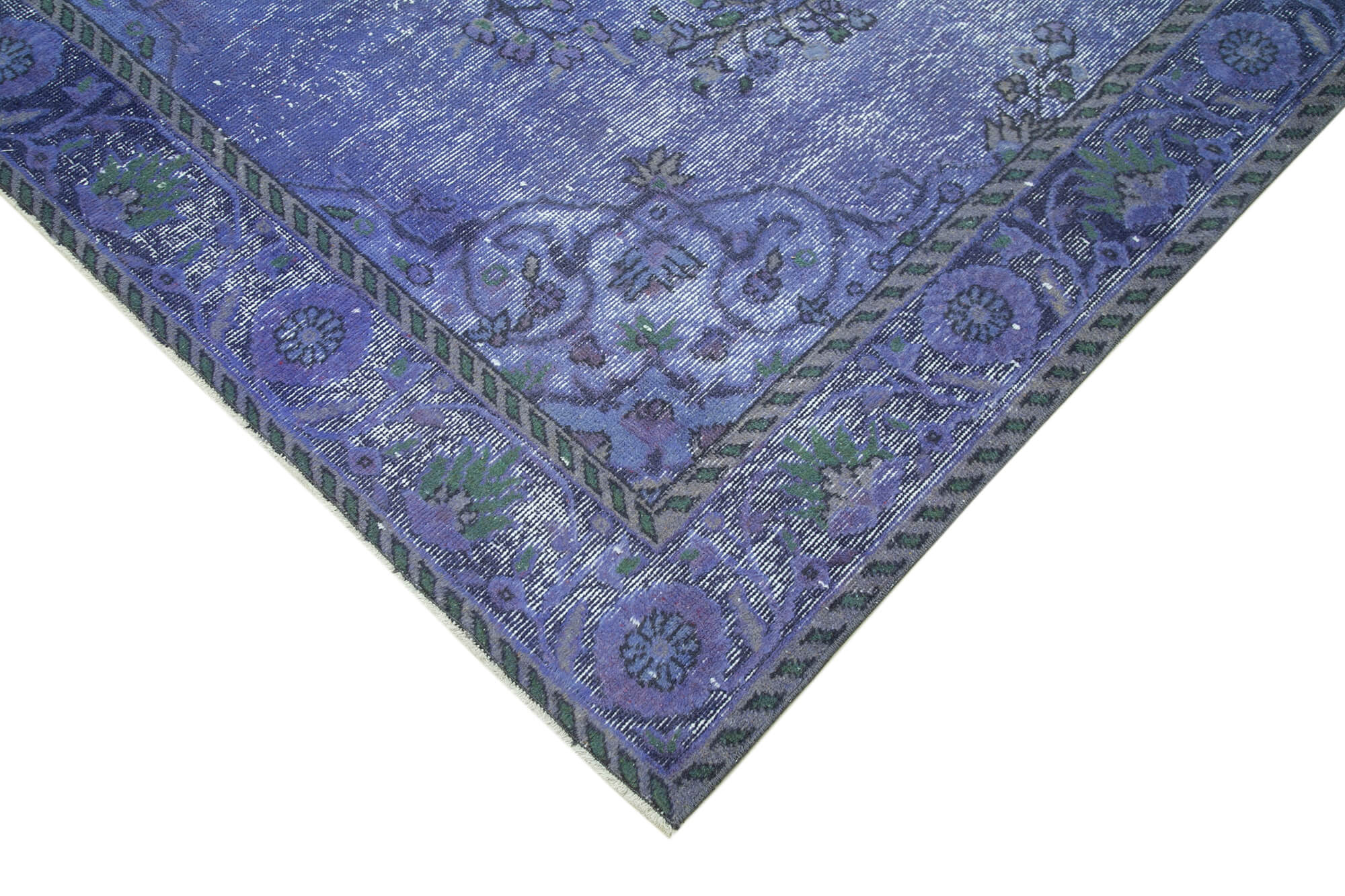 Vintage Cotton Wool Rug – Hand Knotted Purple Turkish Area Rug 5'11'' x 9'0''