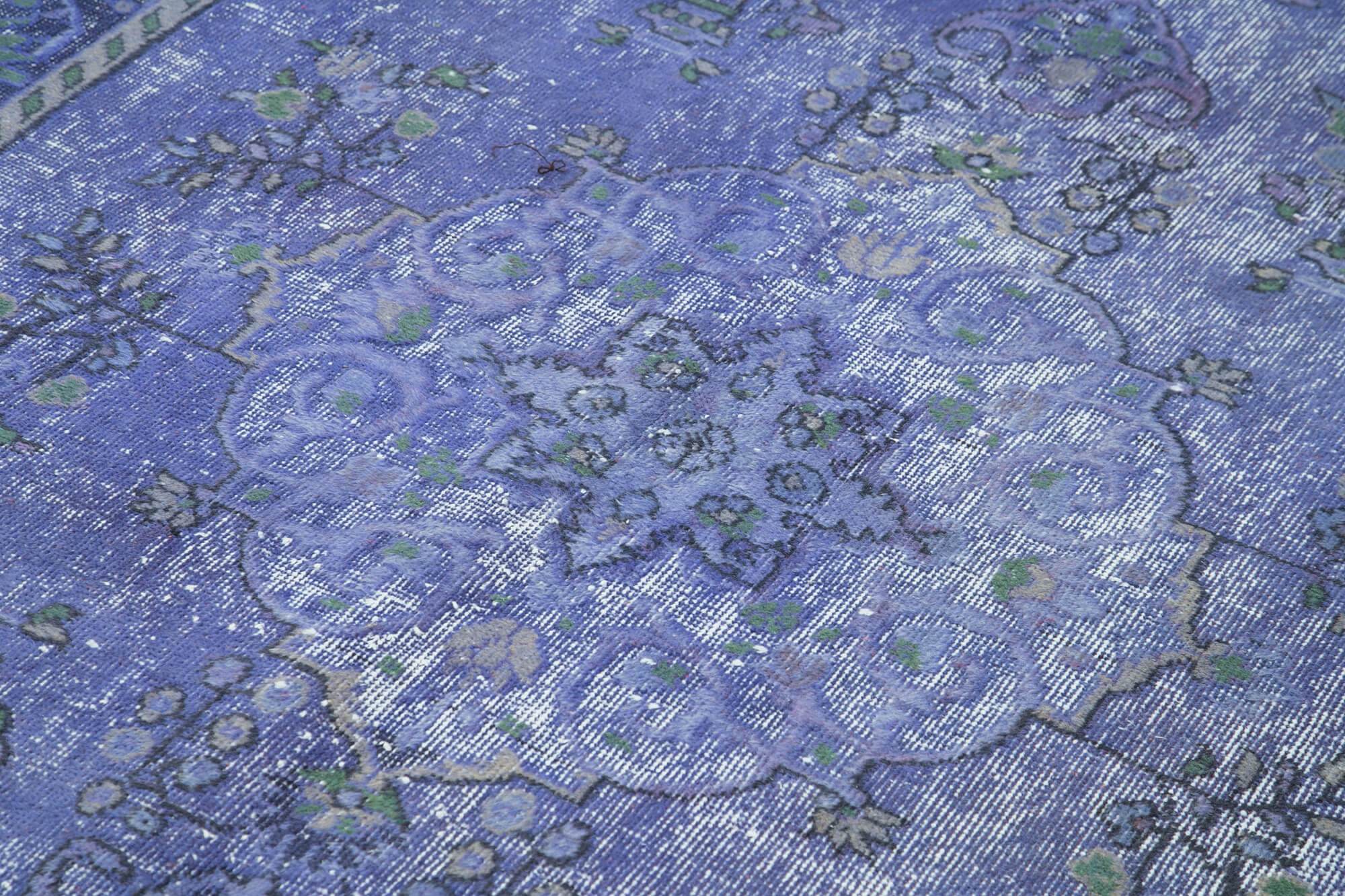 Vintage Cotton Wool Rug – Hand Knotted Purple Turkish Area Rug 5'11'' x 9'0''
