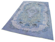 Vintage Wool Area Rug – Handcrafted Blue Handmade Rug With Durable Cotton Weave 5'5''x8'11''
