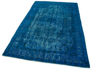 Vintage Wool Area Rug - Handmade Cotton Rug, Blue Vintage Carpet 4'11''x7'11''