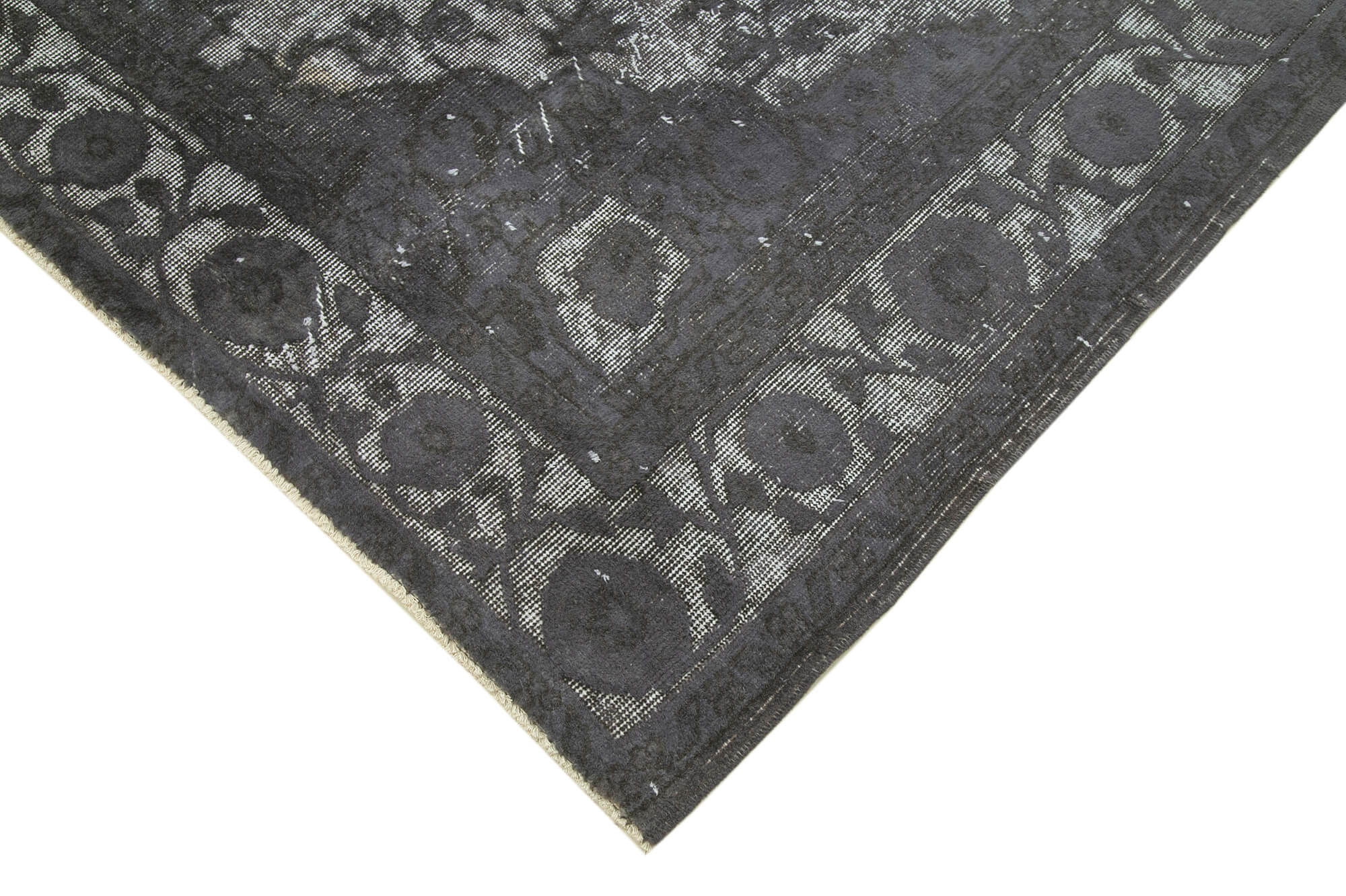 Handmade Wool Area Rug – Vintage Cotton Rug Grey 5'8'' x 8'10'' Soft Floor Covering