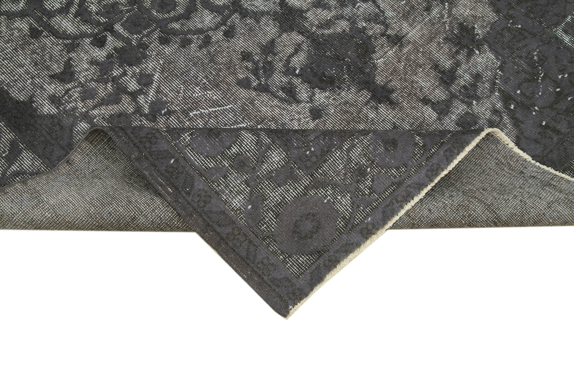 Handmade Wool Area Rug – Vintage Cotton Rug Grey 5'8'' x 8'10'' Soft Floor Covering