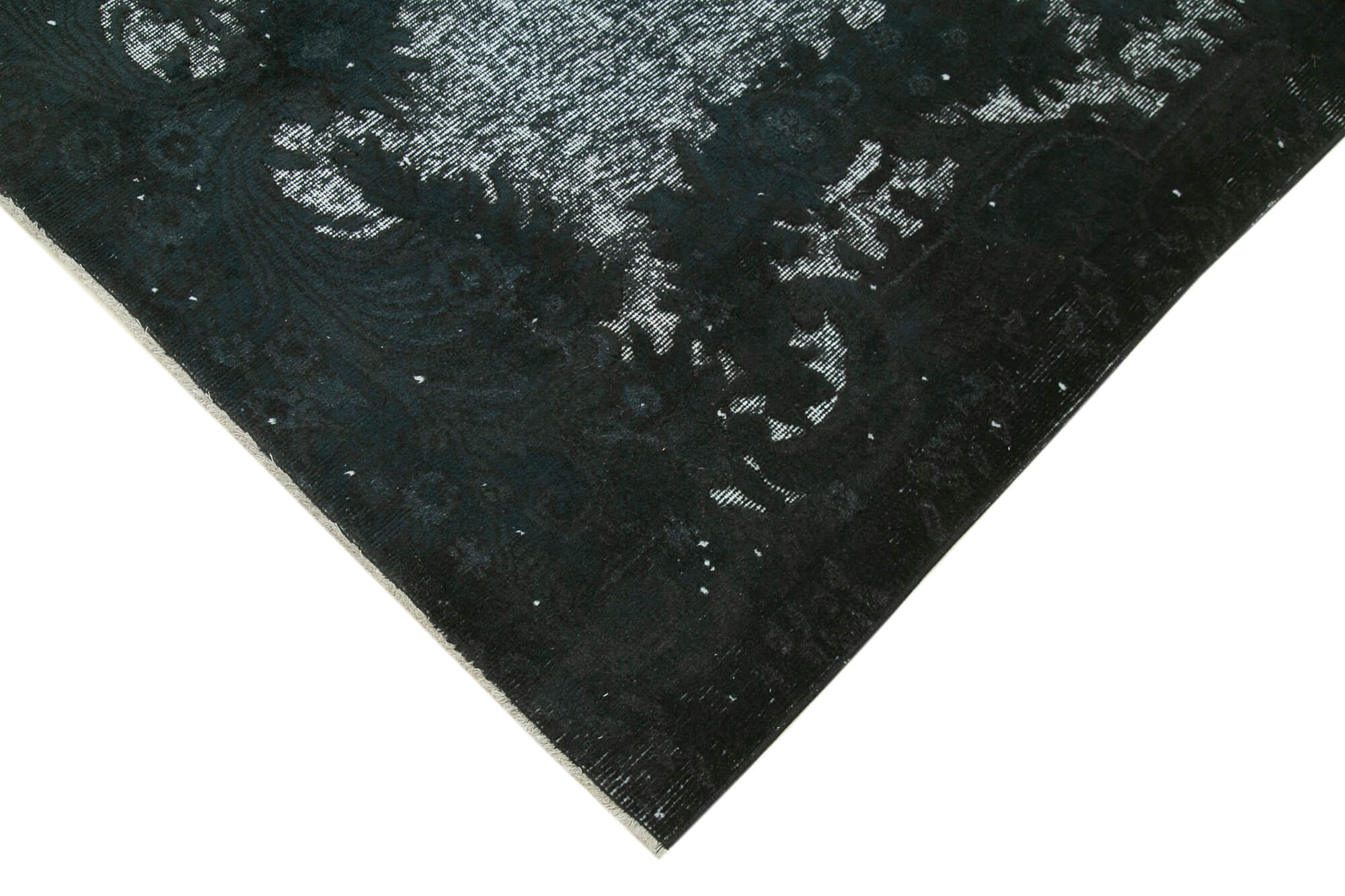 Handmade Vintage Area Rug – Black Turkish Wool Rug 5'10''x8'9'' | Durable Cotton Carpet