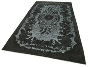 Handmade Wool Area Rug - Vintage Cotton Rug Black 5'6''x9'10'' Artisan Crafted