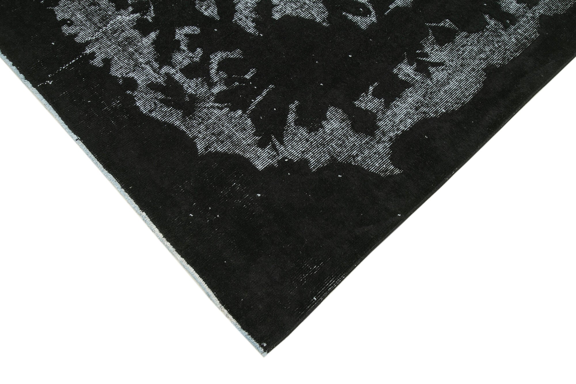 Handmade Vintage Area Rug - Black Cotton Wool Carpet 5'7''x9'1'' Durable Woven Rug