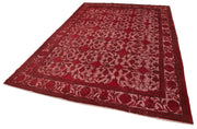 Vintage Wool Area Rug - Handmade Cotton Rug 7x10, Red Turkish Hand Knotted Carpet