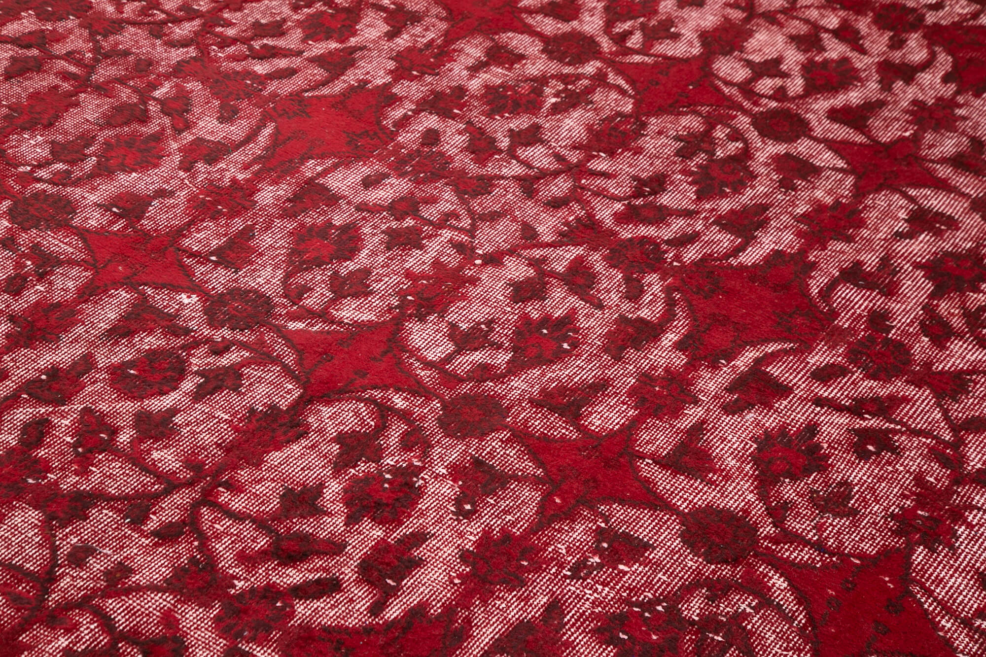 Vintage Wool Area Rug - Handmade Cotton Rug 7x10, Red Turkish Hand Knotted Carpet