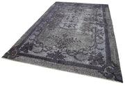 Vintage Handmade Area Rug – Grey Cotton Wool Carpet, 6x10 Rustic Style Rug