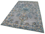 Vintage Handmade Area Rug – Blue Turkish Wool Cotton Carpet 5'6''x9'4''