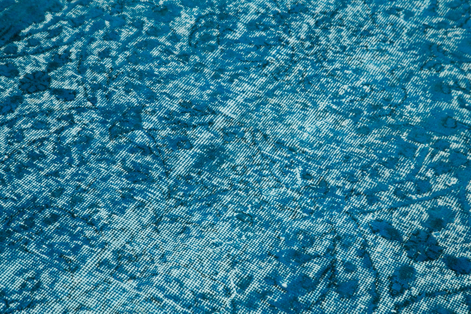 Vintage Area Rug - Hand Woven Rug Turquoise Wool Carpet 4'7''x7'7'' Durable Cotton Wool