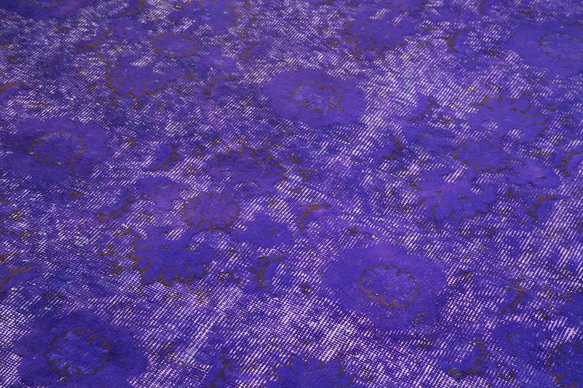 Vintage Cotton Wool Rug - Hand Woven Turkish Area Rug, Purple Eskiteme Style 6'1''x9'4''