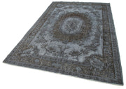 Handmade Vintage Area Rug - Oyma Grey Cotton Wool Carpet 5'9''x8'9'' Soft Wool Floor Covering