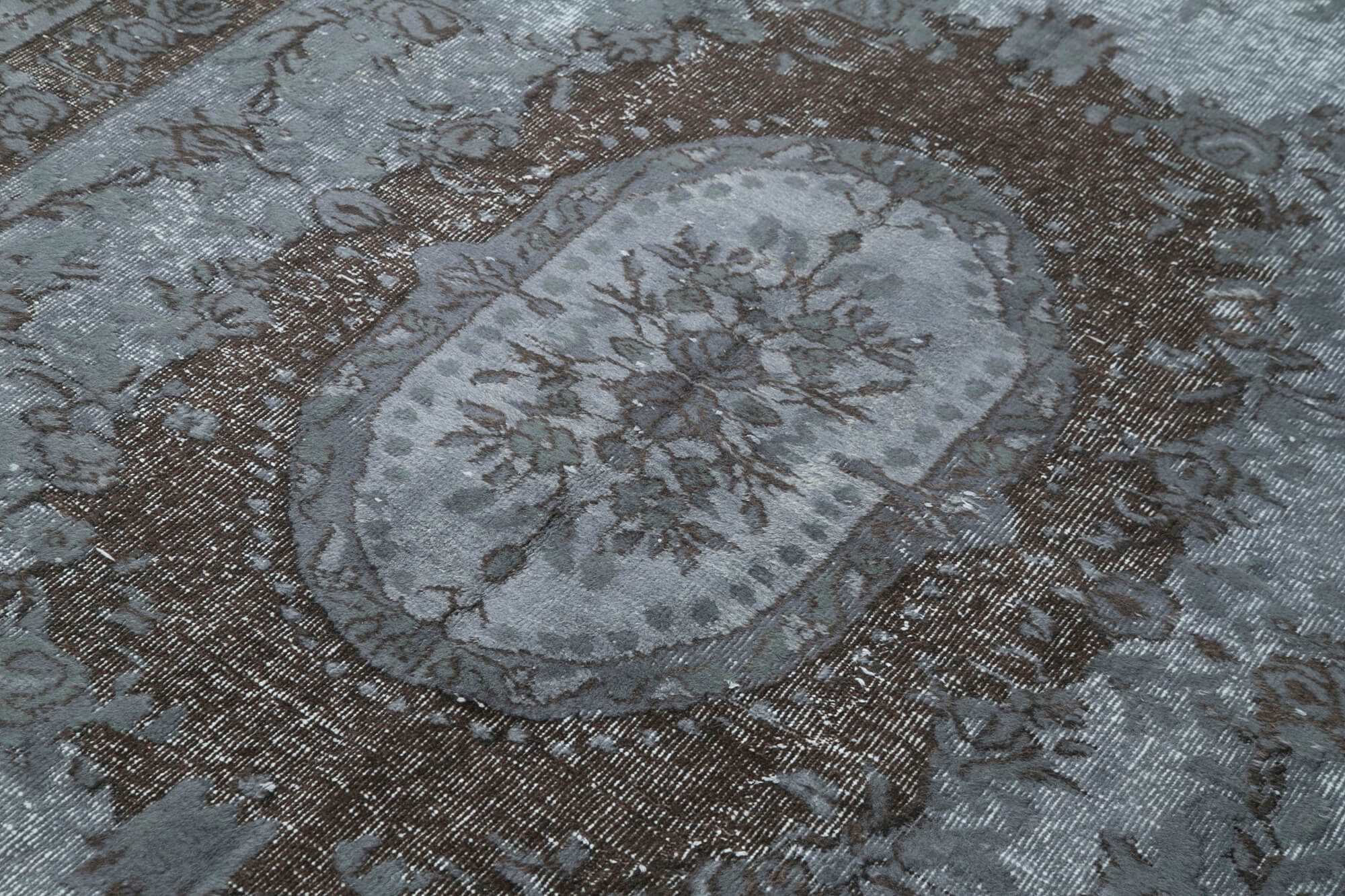 Handmade Vintage Area Rug - Oyma Grey Cotton Wool Carpet 5'9''x8'9'' Soft Wool Floor Covering