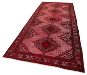 Vintage Wool Area Rug – Hand Woven Turkish Vintage Carpet 4'11''x12'2'' Red