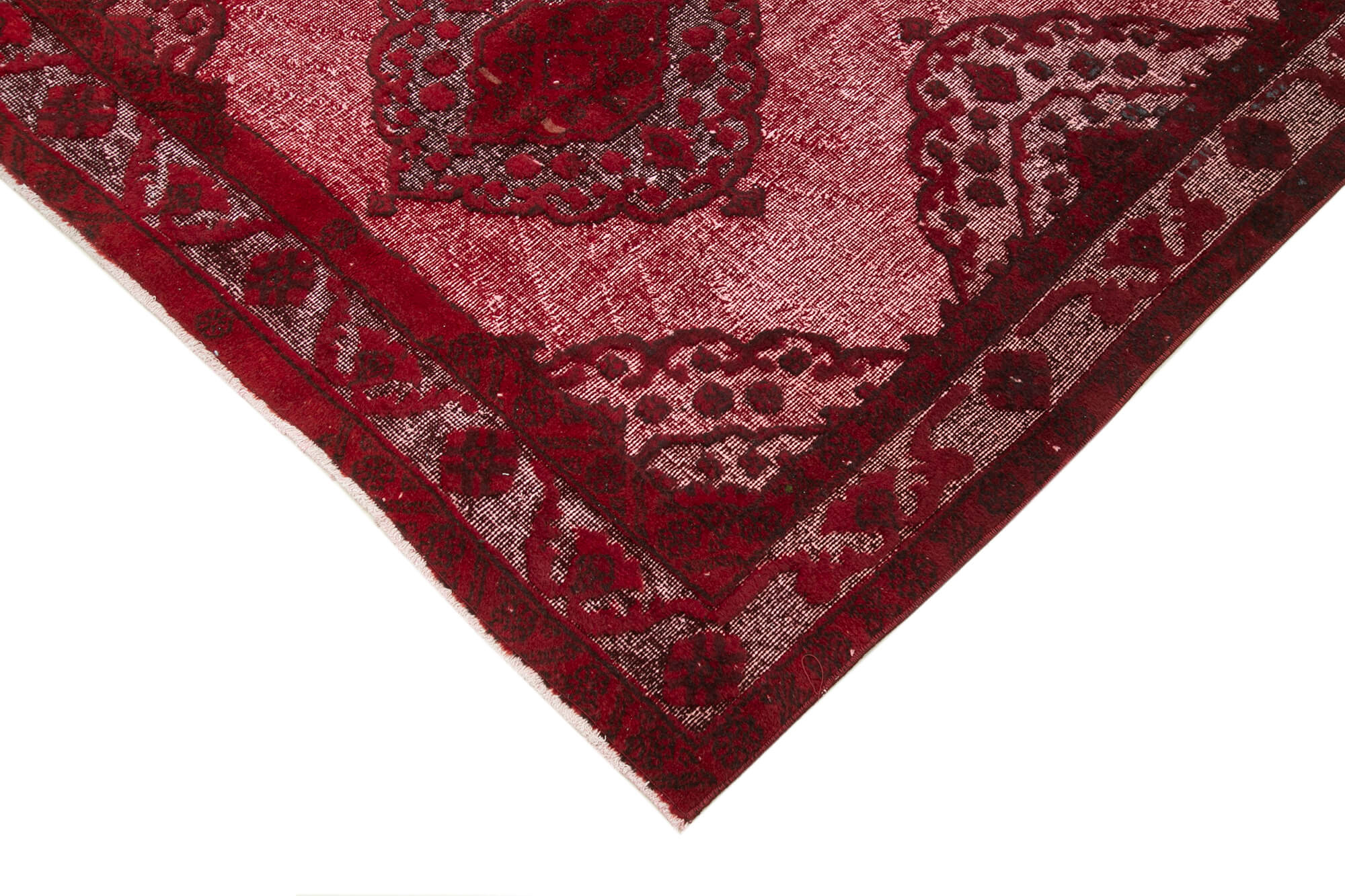 Vintage Wool Area Rug – Hand Woven Turkish Vintage Carpet 4'11''x12'2'' Red