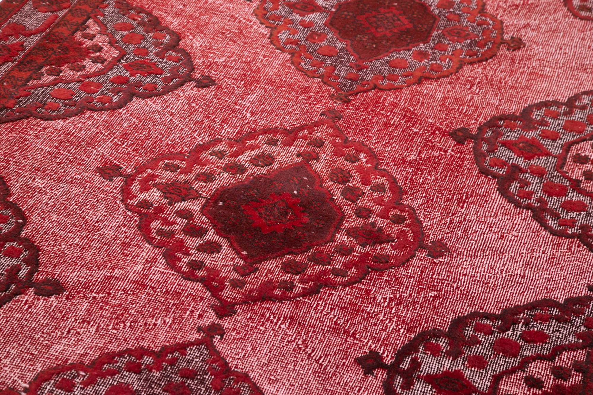 Vintage Wool Area Rug – Hand Woven Turkish Vintage Carpet 4'11''x12'2'' Red