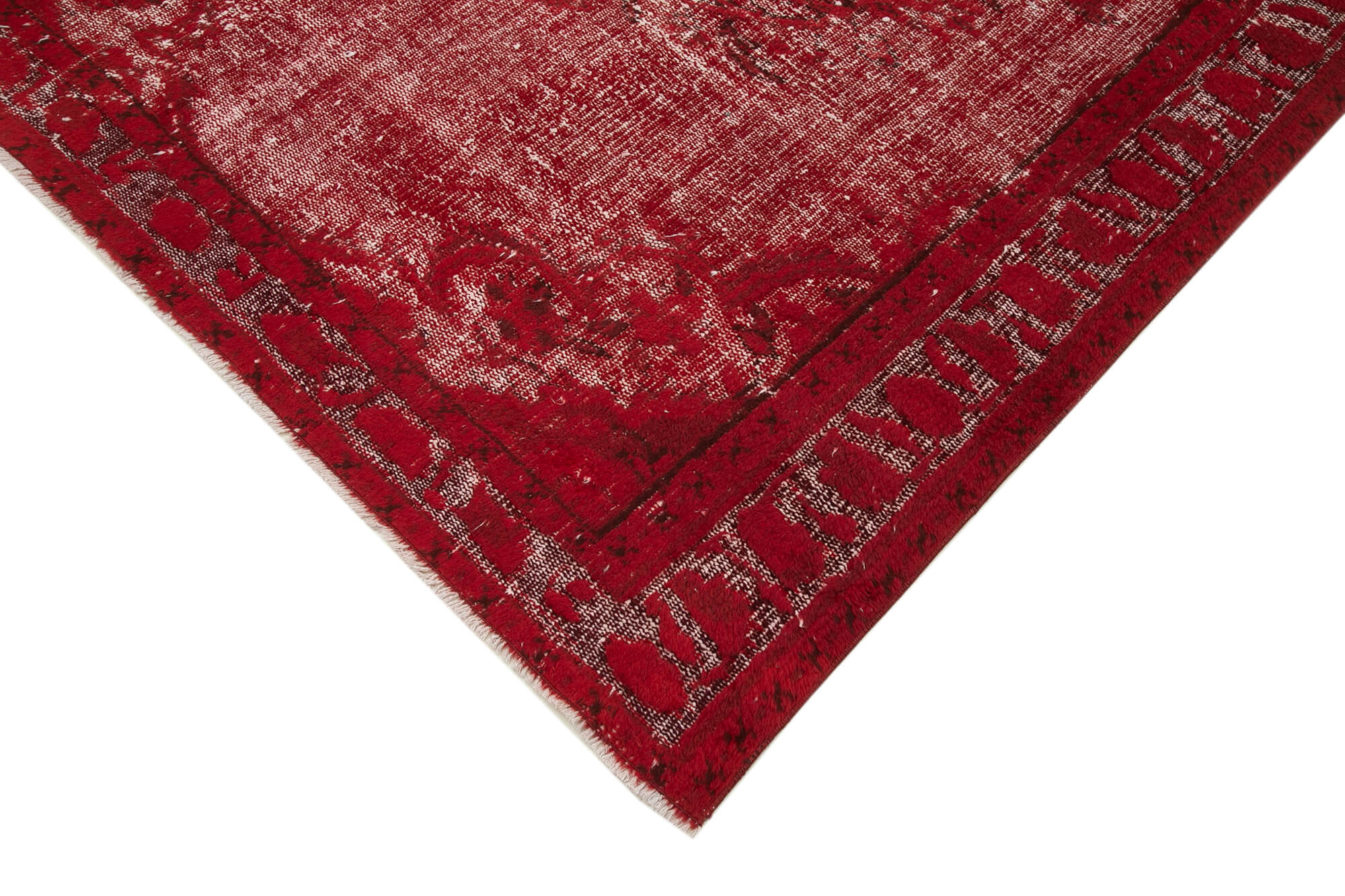 Handmade Vintage Area Rug – Red Cotton Wool Carpet, Traditional Hand Knotted Design 5'10"x8'10"