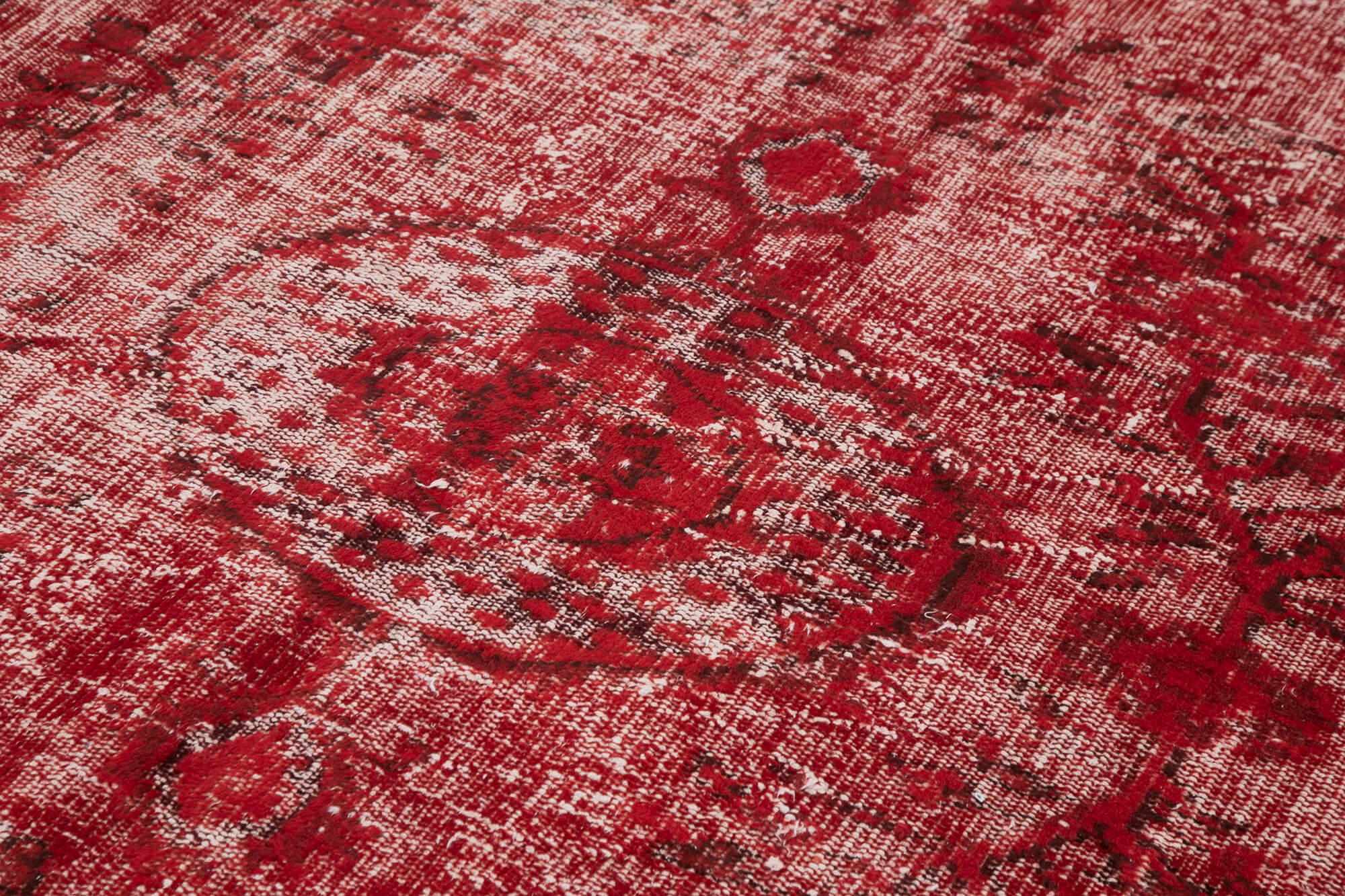 Handmade Vintage Area Rug – Red Cotton Wool Carpet, Traditional Hand Knotted Design 5'10"x8'10"