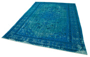 Vintage Turquoise Rug – Handmade Area Rug Cotton Wool Carpet 6'7''x9'7''
