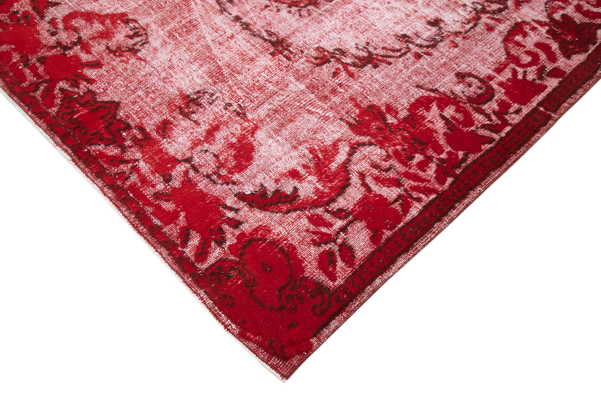 Vintage Handmade Area Rug - Red 5'6''x9'1'' Hand Woven Turkish Carpet Cotton Wool
