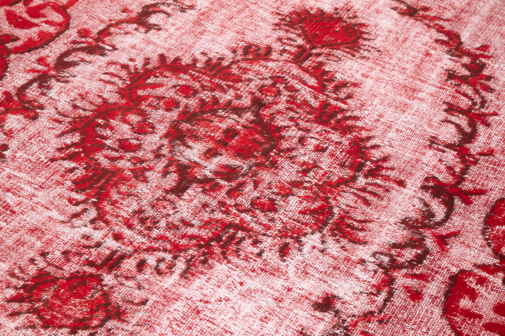 Vintage Handmade Area Rug - Red 5'6''x9'1'' Hand Woven Turkish Carpet Cotton Wool