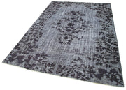 Vintage Wool Area Rug - Hand Woven Grey Cotton Wool Carpet 5'10''x8'10''