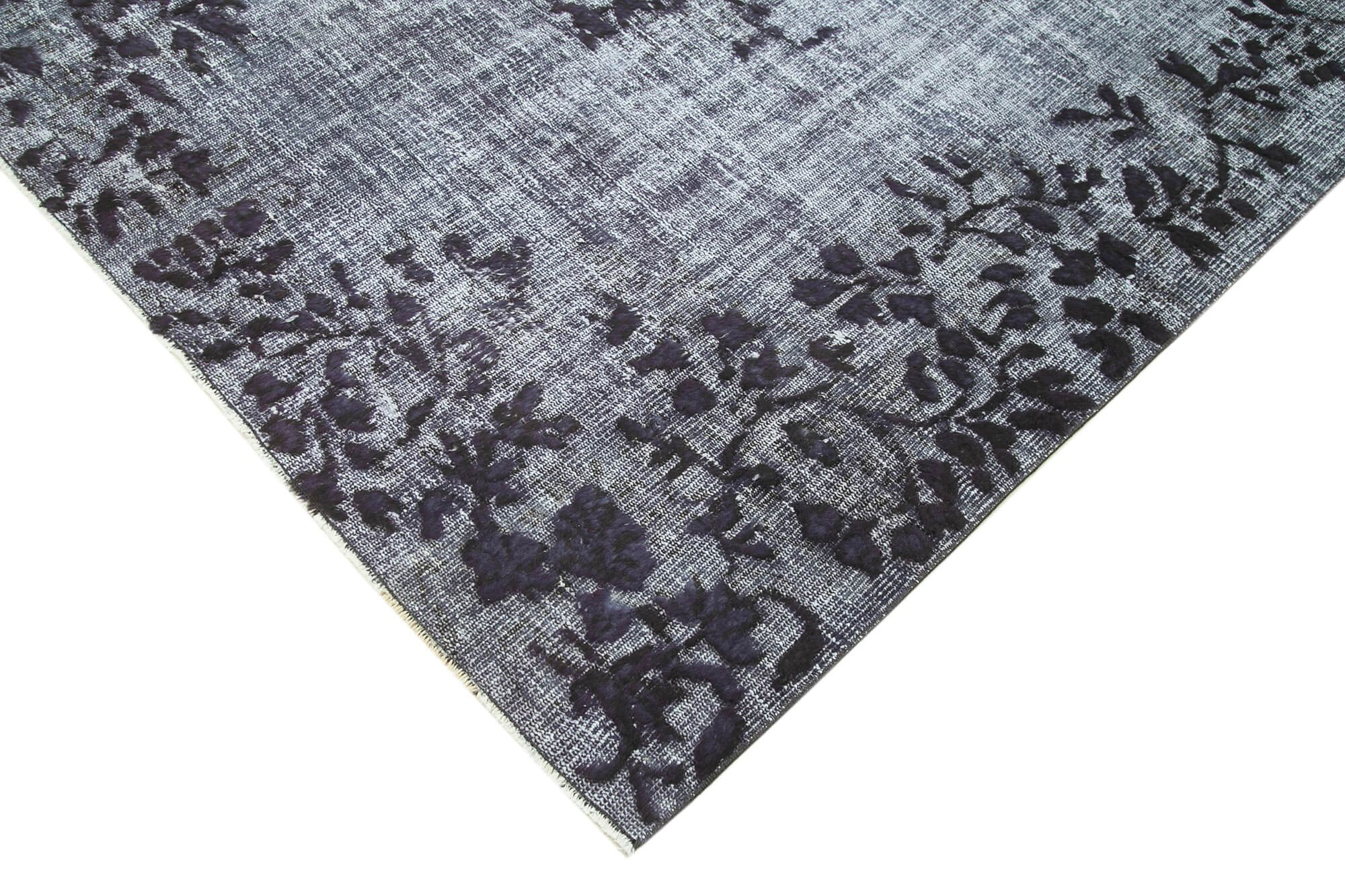 Vintage Wool Area Rug - Hand Woven Grey Cotton Wool Carpet 5'10''x8'10''