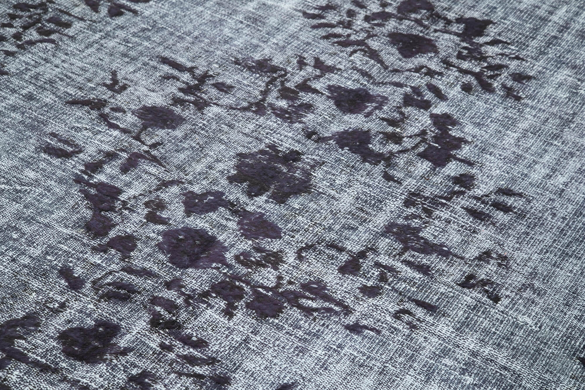 Vintage Wool Area Rug - Hand Woven Grey Cotton Wool Carpet 5'10''x8'10''