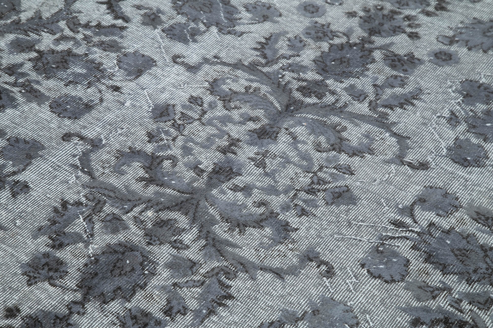 Vintage Cotton Wool Rug - Handmade Grey Wool Area Rug 6'3'' x 9'1''