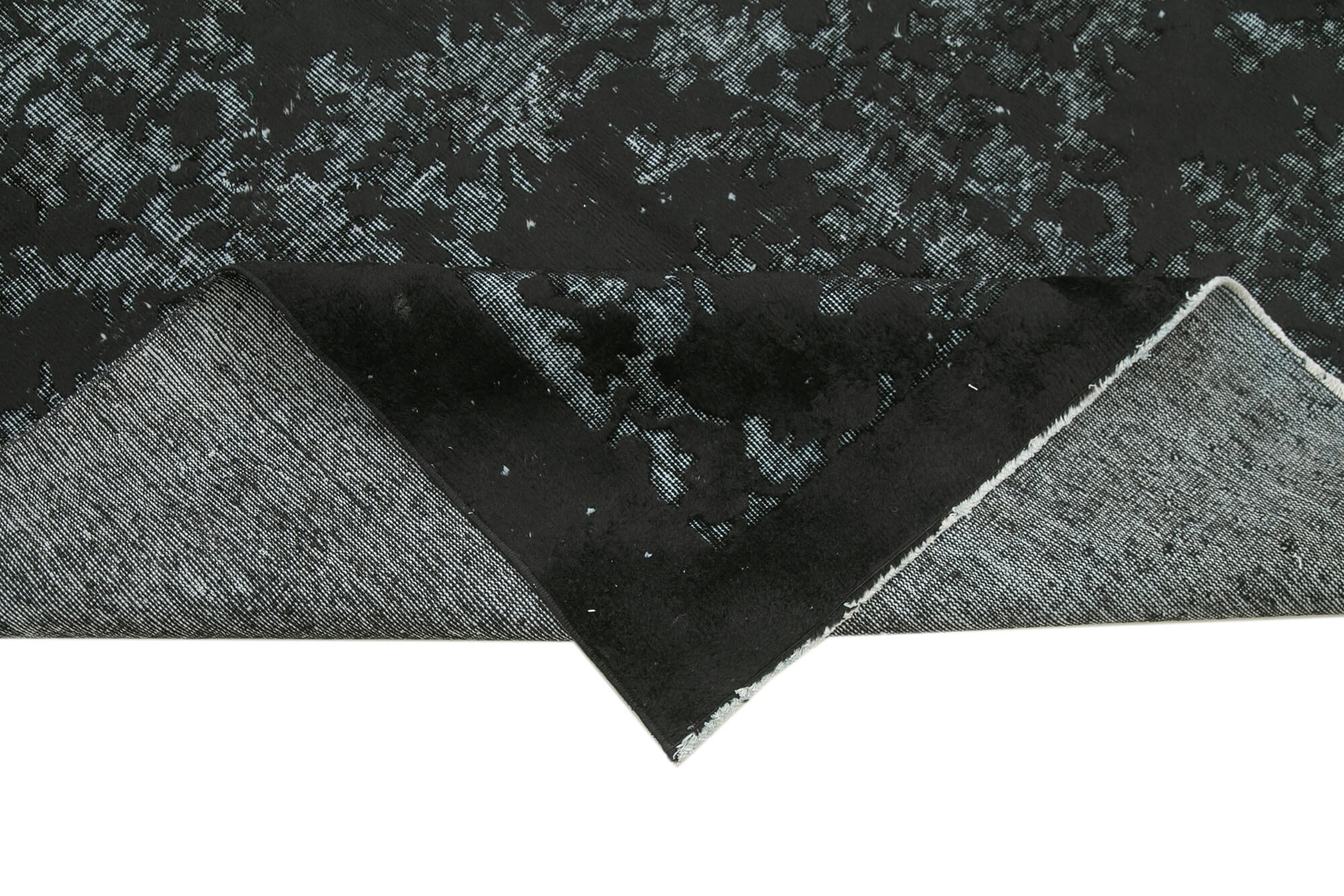 Vintage Wool Area Rug – Handcrafted Black Cotton Wool Carpet 5'2''x8'2''