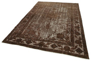Vintage Wool Area Rug | Hand Woven Floor Covering Brown 6x9 Area Rug Rustic Decor