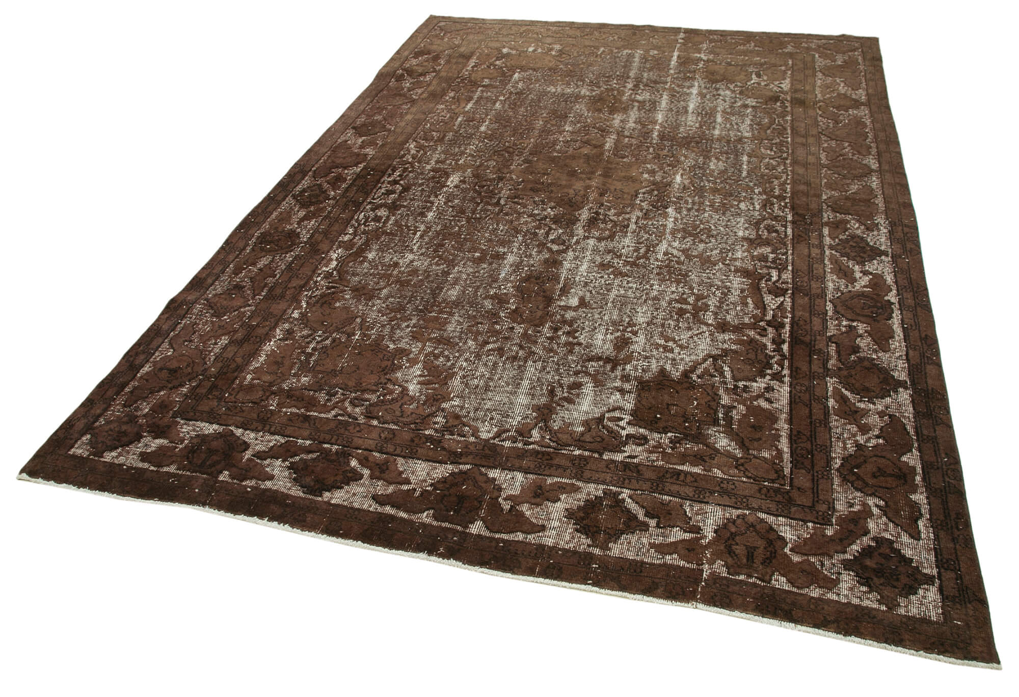 Vintage Wool Area Rug | Hand Woven Floor Covering Brown 6x9 Area Rug Rustic Decor