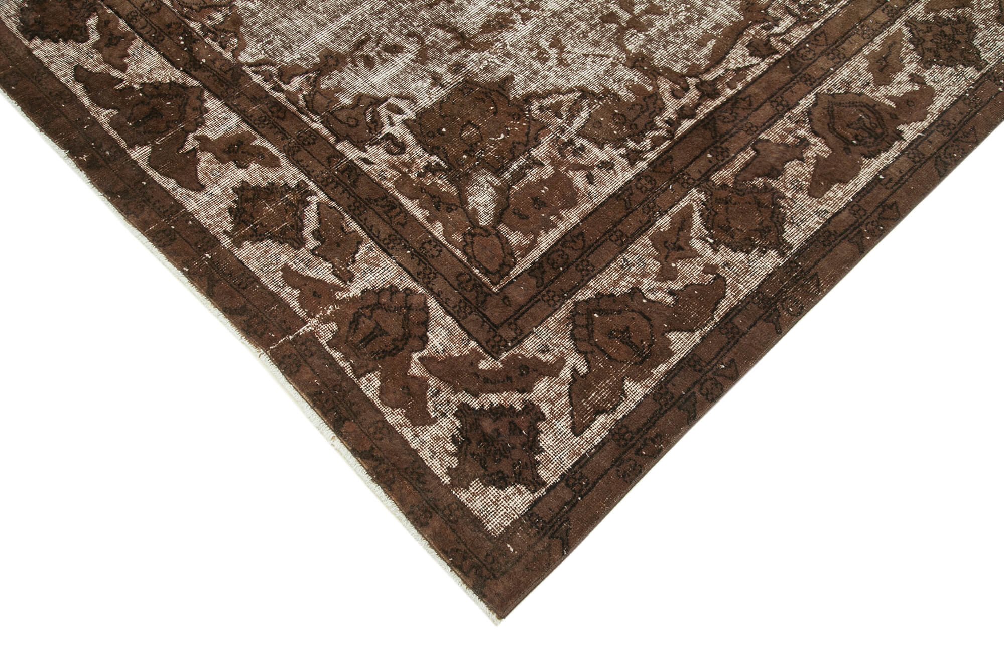 Vintage Wool Area Rug | Hand Woven Floor Covering Brown 6x9 Area Rug Rustic Decor