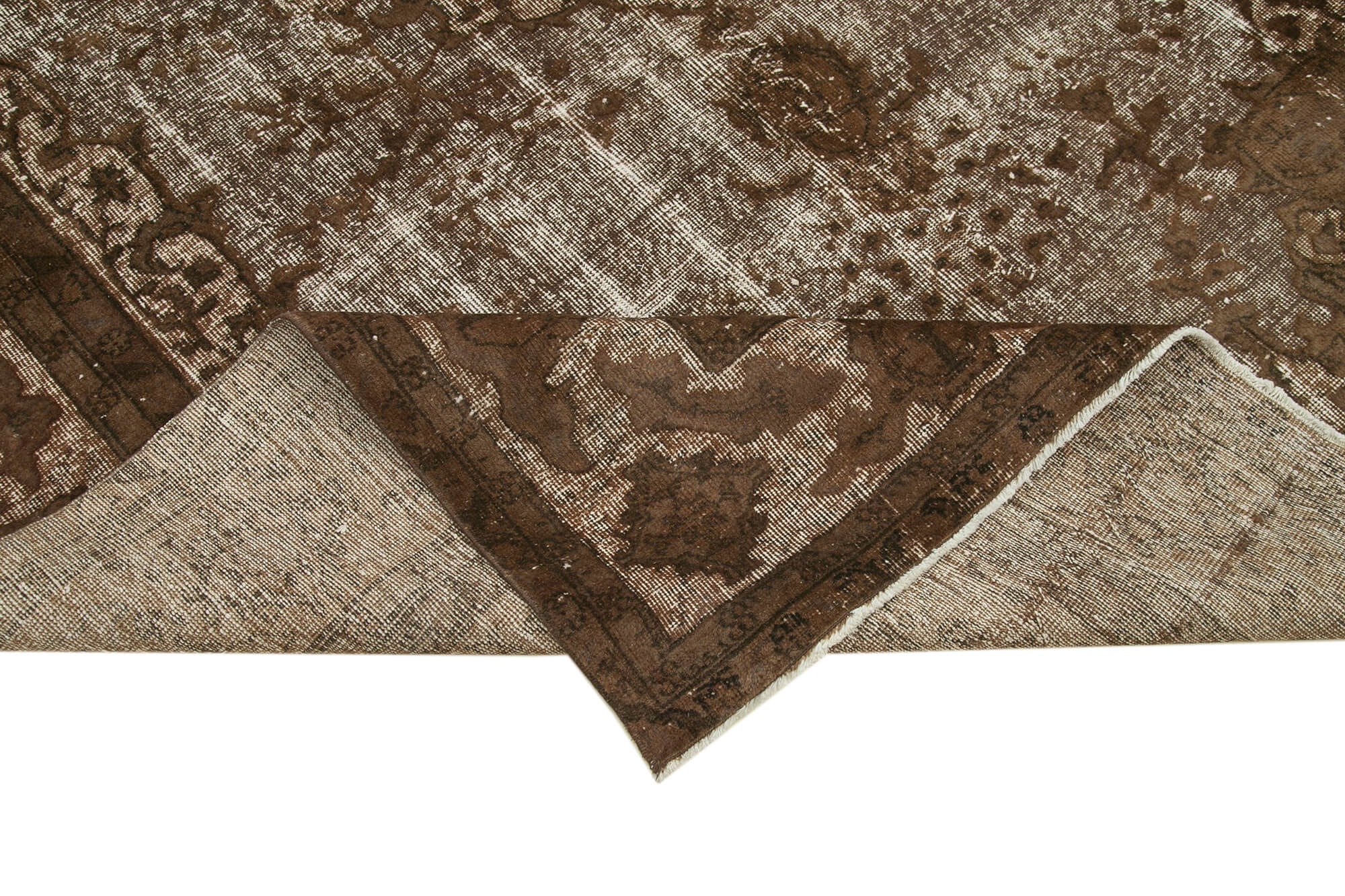 Vintage Wool Area Rug | Hand Woven Floor Covering Brown 6x9 Area Rug Rustic Decor