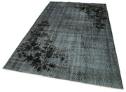 Vintage Wool Area Rug – Hand Woven Black Cotton Wool Carpet 5'4''x8'7''