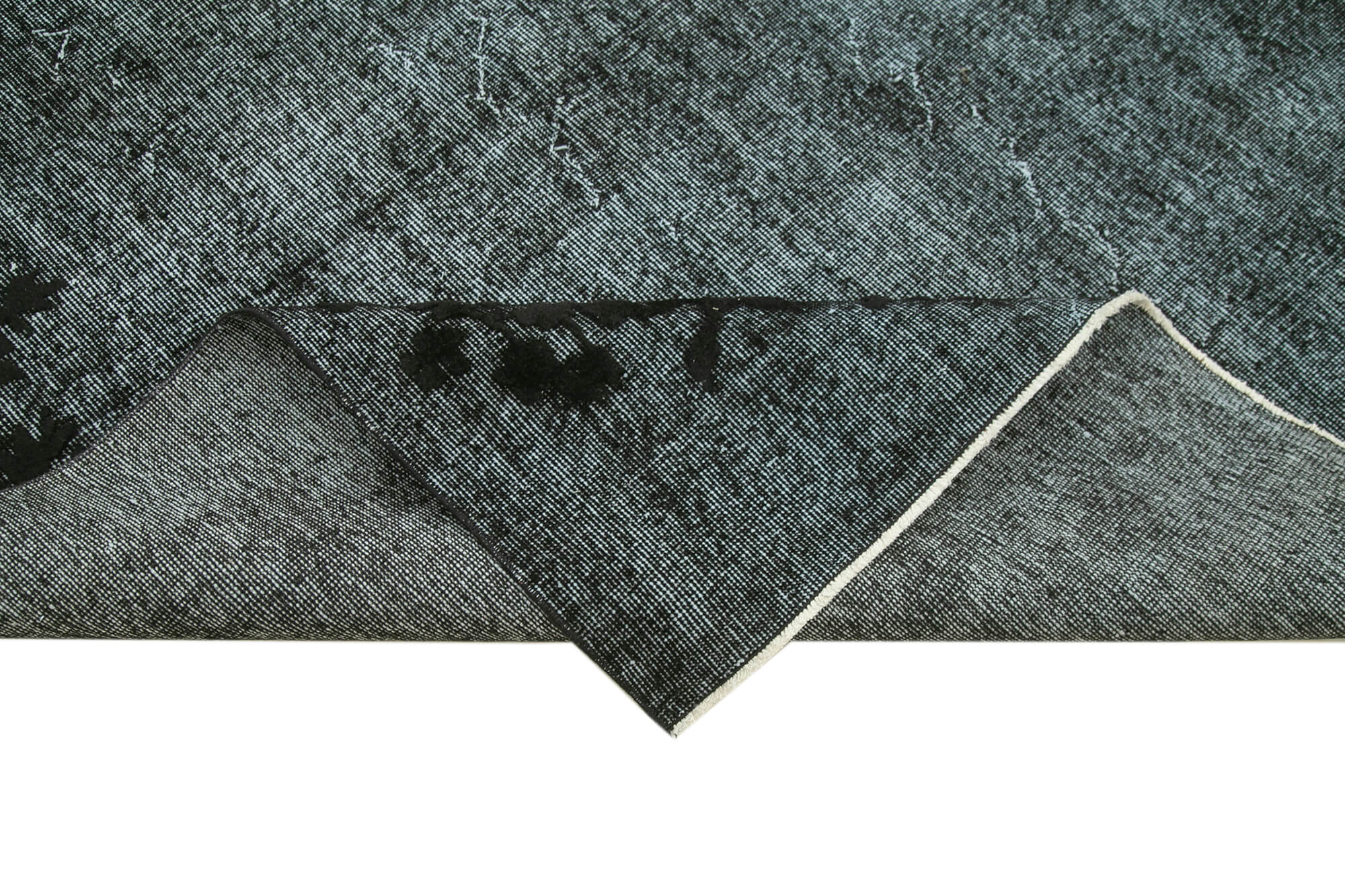 Vintage Wool Area Rug – Hand Woven Black Cotton Wool Carpet 5'4''x8'7''