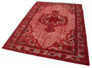Vintage Wool Area Rug – Hand Woven Red Cotton Wool Carpet 5'2''x7'9'' Classic