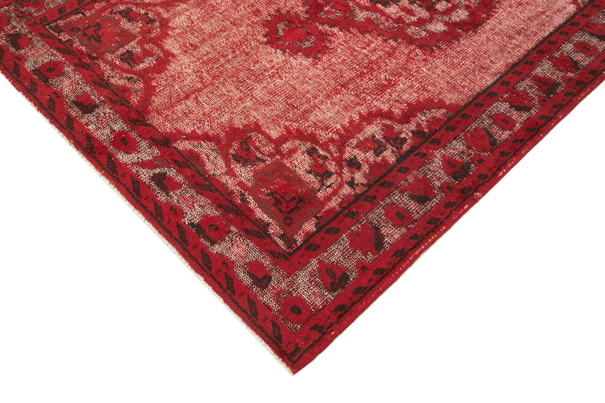 Vintage Wool Area Rug – Hand Woven Red Cotton Wool Carpet 5'2''x7'9'' Classic