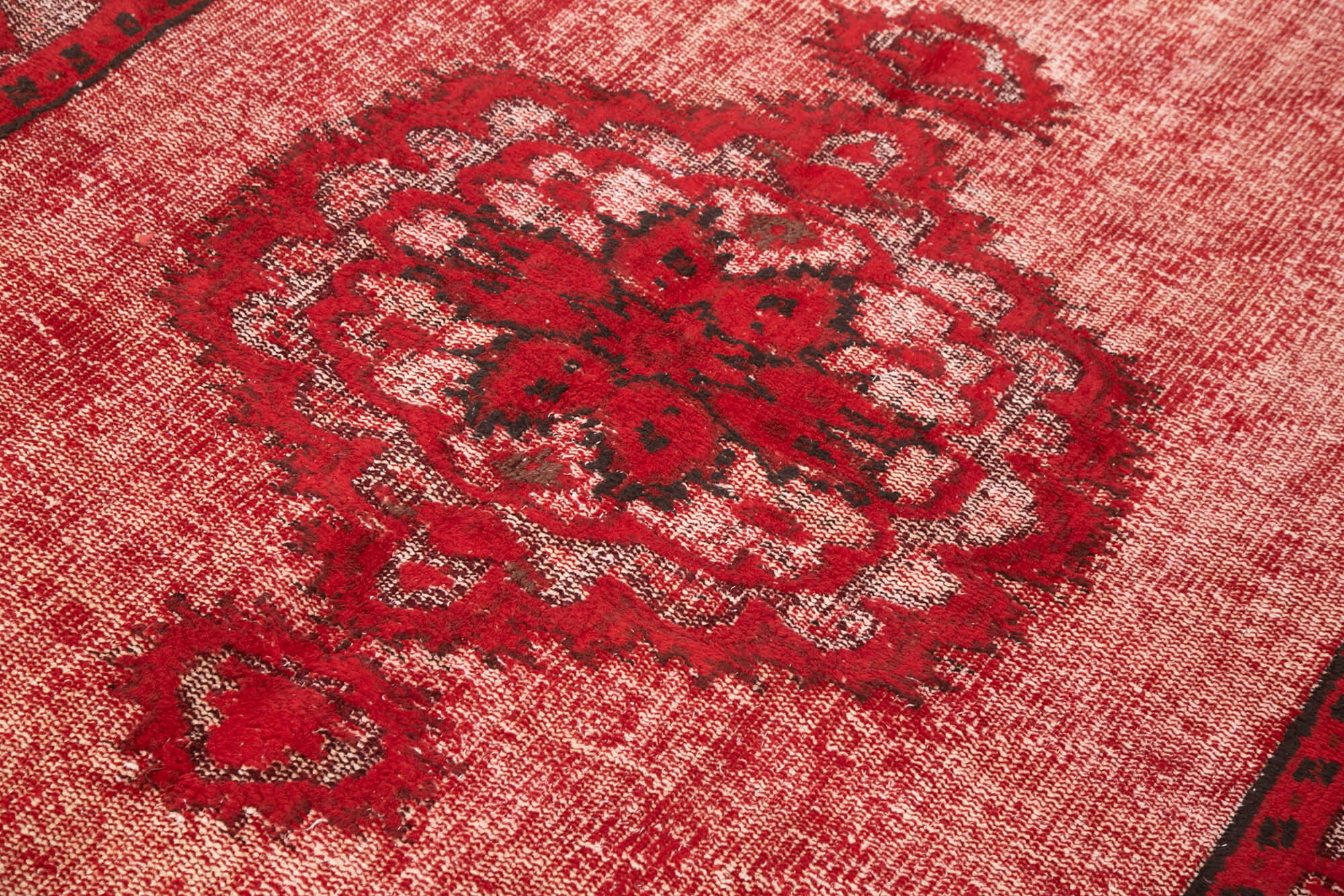Vintage Wool Area Rug – Hand Woven Red Cotton Wool Carpet 5'2''x7'9'' Classic