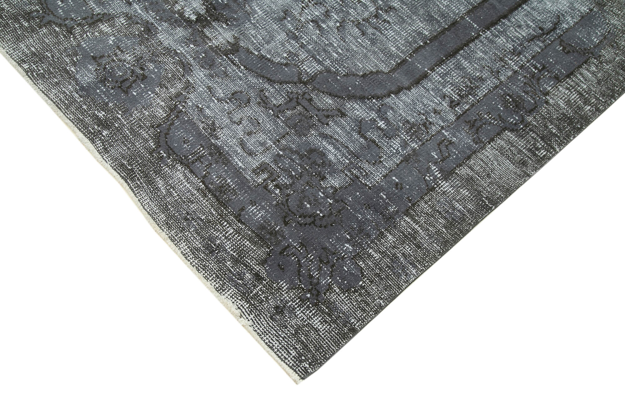 Vintage Wool Area Rug – Hand Woven Turkish Vintage Rug 5'1''x8'9'' Grey Cotton Wool Carpet