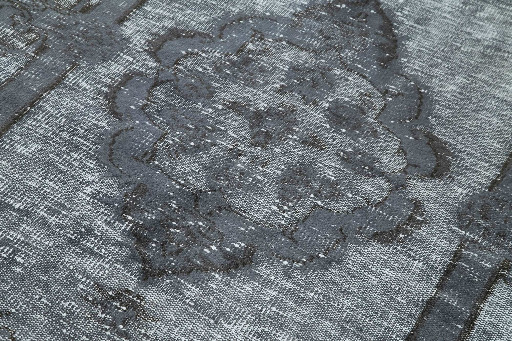 Vintage Wool Area Rug – Hand Woven Turkish Vintage Rug 5'1''x8'9'' Grey Cotton Wool Carpet