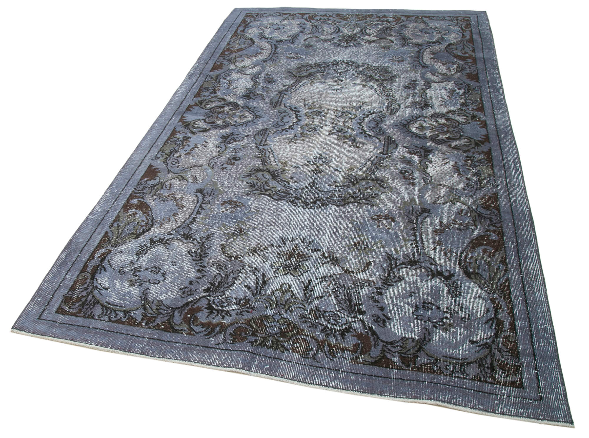Vintage Wool Area Rug – Handmade Cotton Rug, Turkish Hand Knotted Carpet 5'1''x8'8''