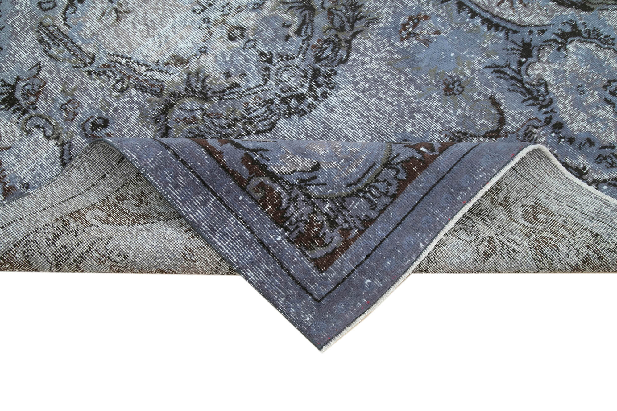 Vintage Wool Area Rug – Handmade Cotton Rug, Turkish Hand Knotted Carpet 5'1''x8'8''